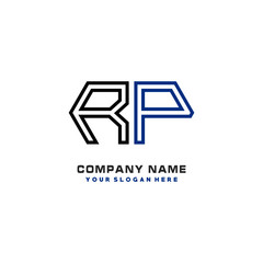 initials RP logo template vector. modern abstract initials logo shaped lines,