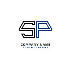 initials SP logo template vector. modern abstract initials logo shaped lines,