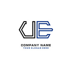 initials UE logo template vector. modern abstract initials logo shaped lines,