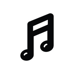 Black solid icon for music note