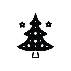 Black solid icon for christmas tree