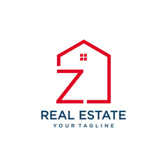 Letter Z Roof House Logo Design Template,  real estate company ,  jewelry or hotel logo design concept. - VECTOR