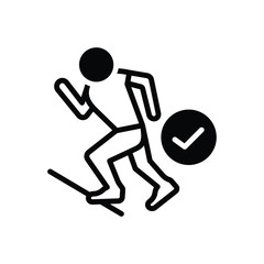 Black solid icon for ready 