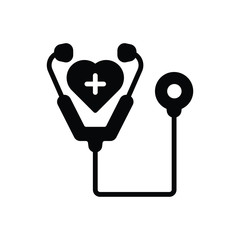 Black solid icon for care 