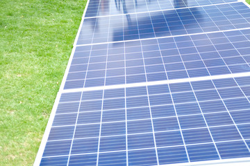 Obraz premium solar cell in farm. photovoltaic module for agriculture.