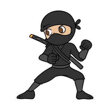 Cartoon Male Ninja Vector Illustration