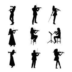 Violinist Silhouettes
