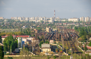 Top view of the industrial zone of Odessa, Ukraine