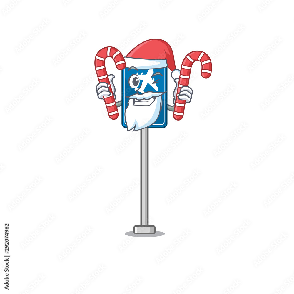 Canvas Prints Santa with candy airport sign toys in cartoon shaped