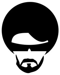 Man with afro and beard wearing sunglasses