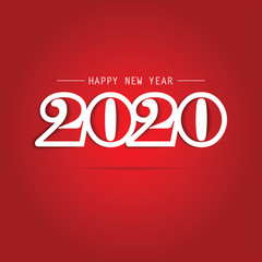 Happy New Year 2020 Text Design. Vector Eps 10