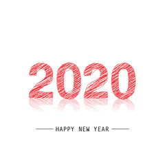 Happy New Year 2020 Text Design. Vector Eps 10