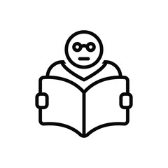 Black line icon for reader reciter