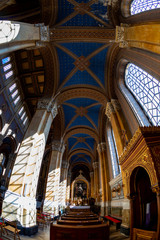 Fototapeta premium Interior of Fot Cathedral, was design by Ybl Miklos, is one of the most impressive church in rural Hungary.