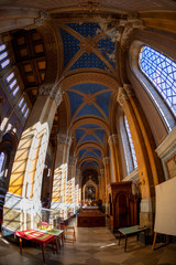 Fototapeta premium Interior of Fot Cathedral, was design by Ybl Miklos, is one of the most impressive church in rural Hungary.