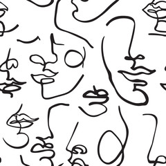 Obraz premium Modern continuous line art in cubism minimal style