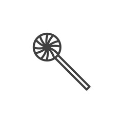 Obraz premium Lollipop candy line icon. linear style sign for mobile concept and web design. Caramel lollipop outline vector icon. Symbol, logo illustration. Vector graphics