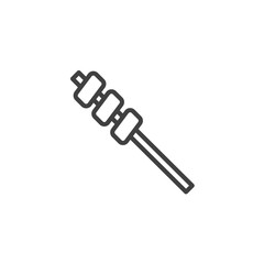 Marshmallow skewer line icon. linear style sign for mobile concept and web design. Marshmallow on stick outline vector icon. Symbol, logo illustration. Vector graphics