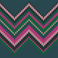 Cotton zig zal lines christmas knit geometric 