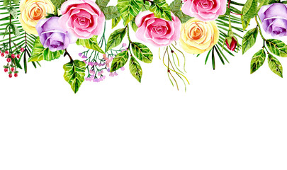 Arrangements with roses.