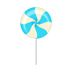 Round bicolor lollipop. Vector illustration on a white background.