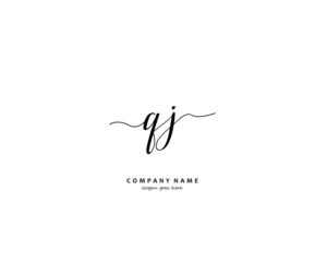  QJ Initial handwriting logo vector