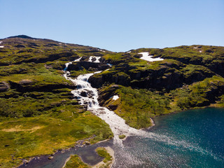 Fototapeta na wymiar Landscape with mountain lake, Norway