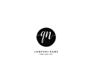  QN Initial handwriting logo vector