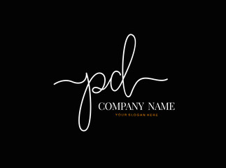 P D PD Initial handwriting logo design with circle. Beautyful design handwritten logo for fashion, team, wedding, luxury logo.