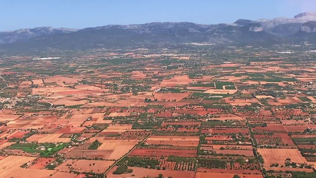 red fields of spanish island mallorca