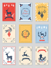 Fototapeta na wymiar Set of new year cards. Vector illustration.