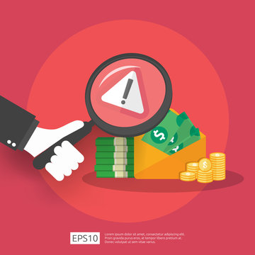 Anti Corruption, Stop and corrupt decline concept. Business bribe with money in an envelope and prohibition warning sign. vector illustration in flat style for banner, background, and presentation
