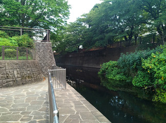 Fototapeta premium Tokyo, Setagaya City, Soshigaya Park, Senkawa Rive, Japanese landscape
