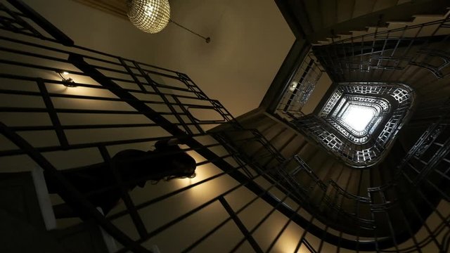 Way Up By Stairs Indoors In Building With Modern Professional Design.