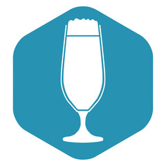 The icon of the beer in the glass. A simple illustration of vector icons of beer for the web.