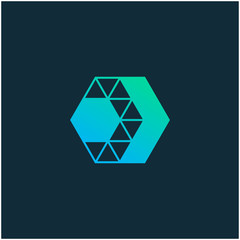 go Arrow hexagon abstract logo design. Arrow icon. Go icon. Delivery icon. Web, Digital, Marketing, Network icon. construction concept. -vector