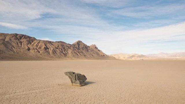The famous moving rocks in Death Valley