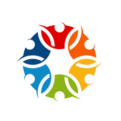 Obraz premium teamwork colorful logo vector