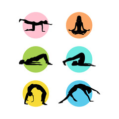 yoga icon logo vector