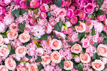 Beautiful flowers background for wedding scene.