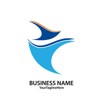 wave business logo vector image