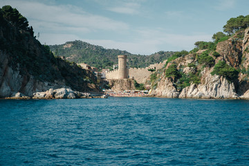 Naklejka premium View of the coast of Spain from the sea