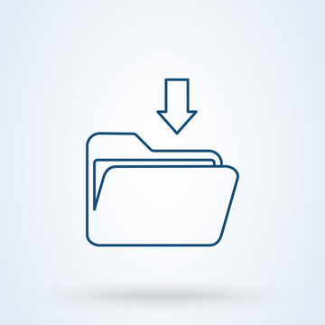 download file line art. Simple  modern icon design illustration.