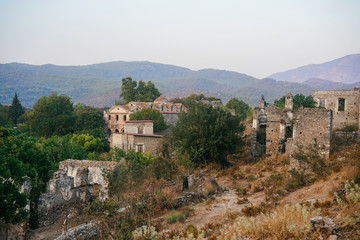 Fototapeta na wymiar An abandoned stone house. Kayakoy, Fethiye, Turkey. Abandoned Greek village. Kaya village.