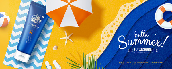 Ocean friendly sunscreen ads © HstrongART