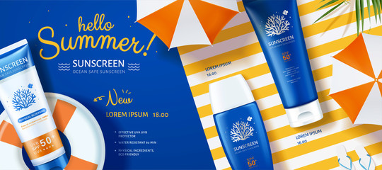 Ocean friendly sunscreen ads © HstrongART