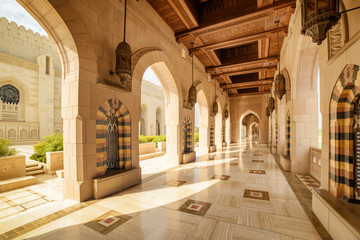 Arched passageway at the Sultan Qaboos Grand Mosque