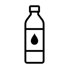 A bottle of drinking water or bottled water beverage line art vector icon for apps and websites