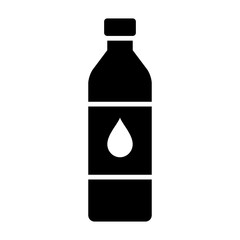 A bottle of drinking water or bottled water beverage flat vector icon for apps and websites