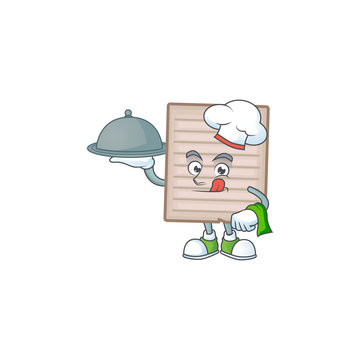 Chef with food vintage scrapbook paper cartoon for note